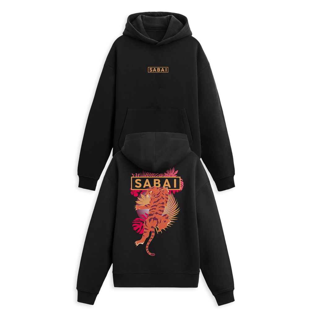 SABAI PRIMAL TIGER BLACK HOODIE