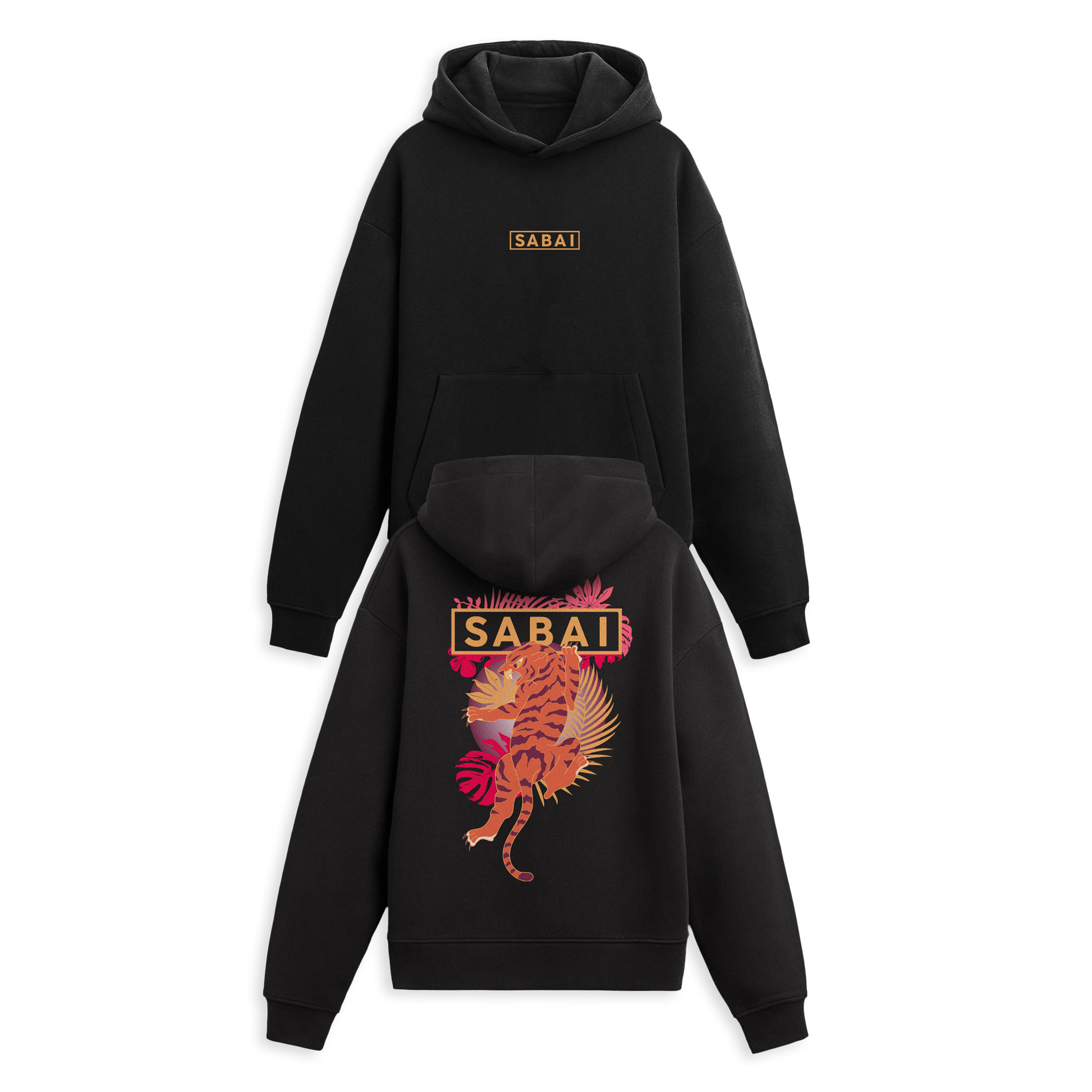 SABAI PRIMAL TIGER BLACK HOODIE