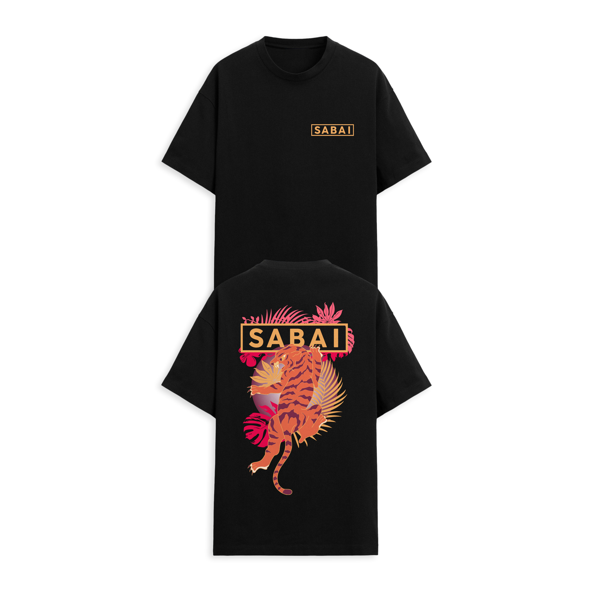 SABAI PRIMAL TIGER BLACK TEE